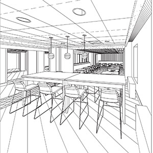 Artist rendition of new dining room.