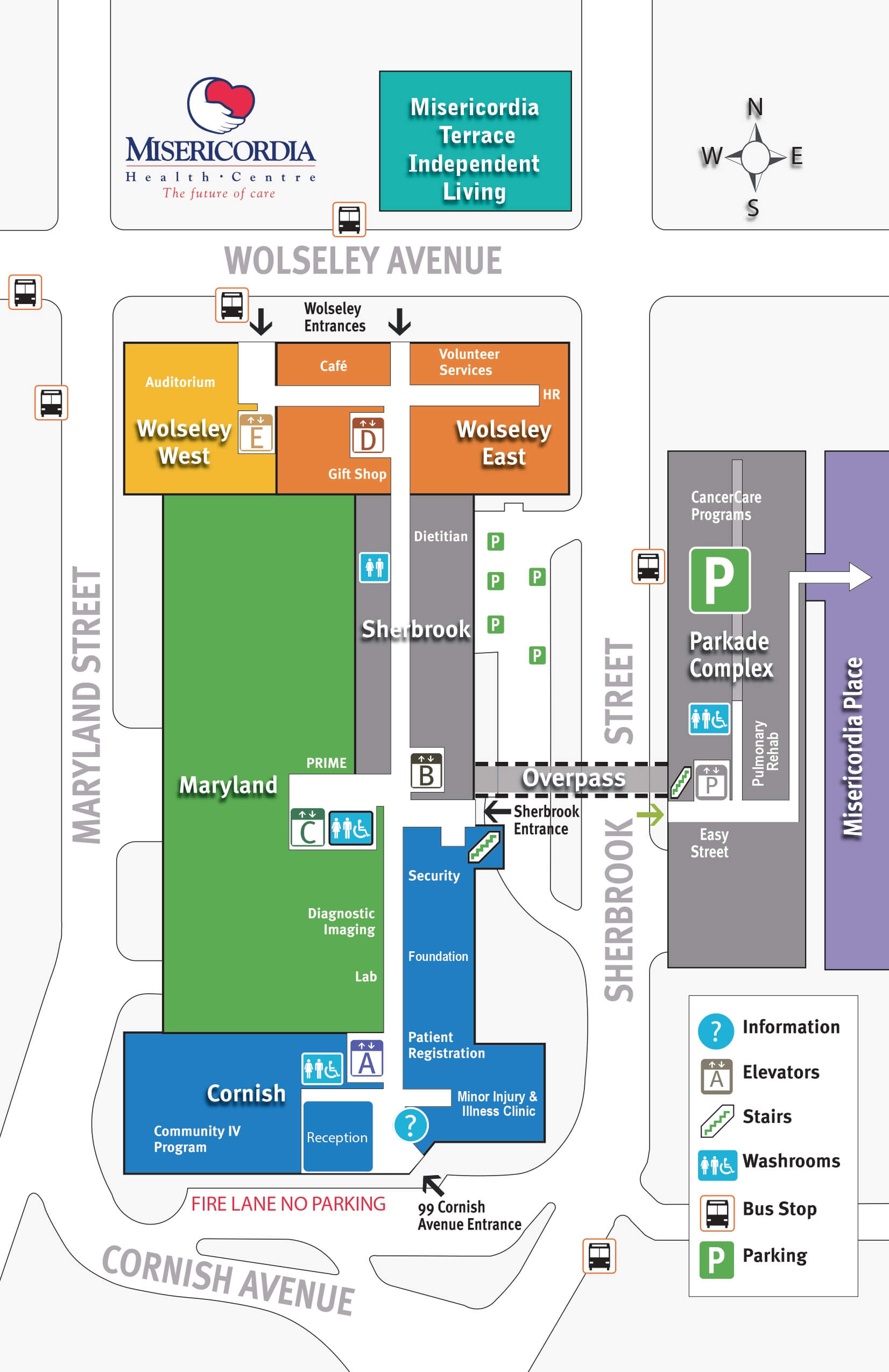 Map of Misericordia Health Centre main floor