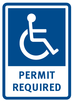 accessible parking graphic "permit required"